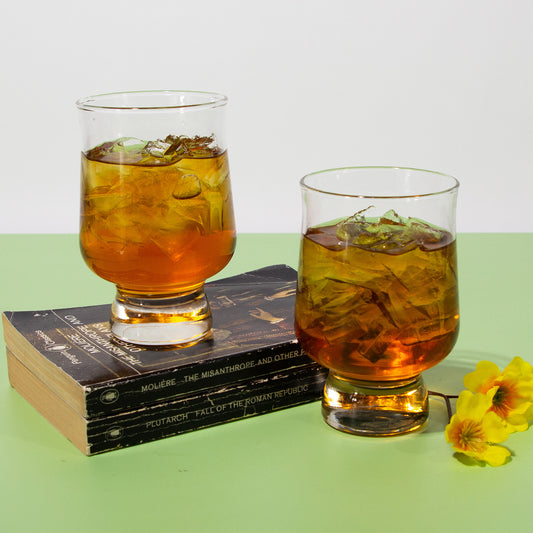 Vintage Thick Short Stem Tumblers, Drinking Glasses, 1990s