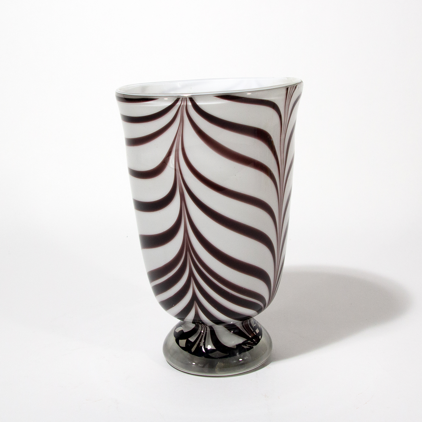 Vintage Murano Glass Zebra Stripe Vase, 1970s