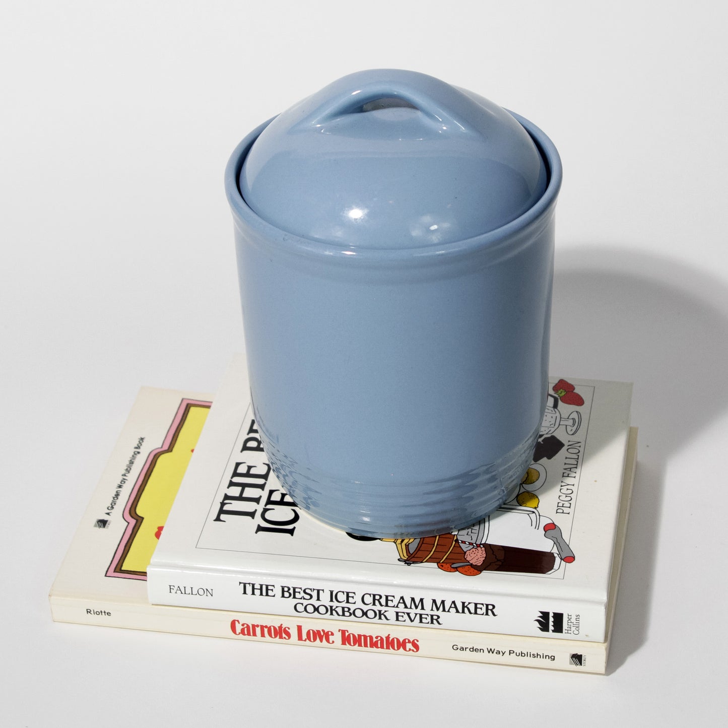 Vintage Blue Ceramic Cookie Jar with Lid, Made in Japan, 1990s