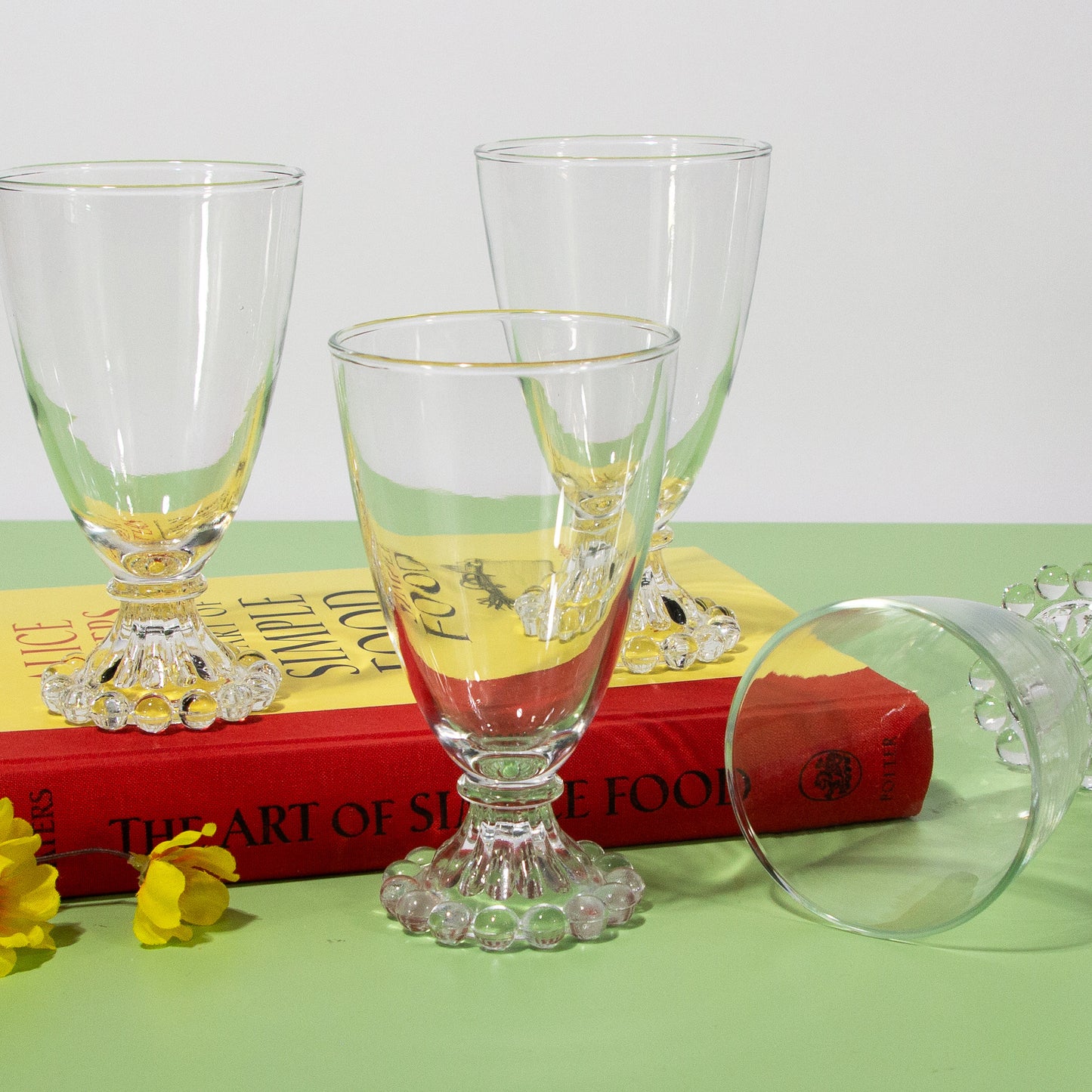 Vintage Anchor Hocking "Boopie" Goblets Drinking Glasses, Mid-Century