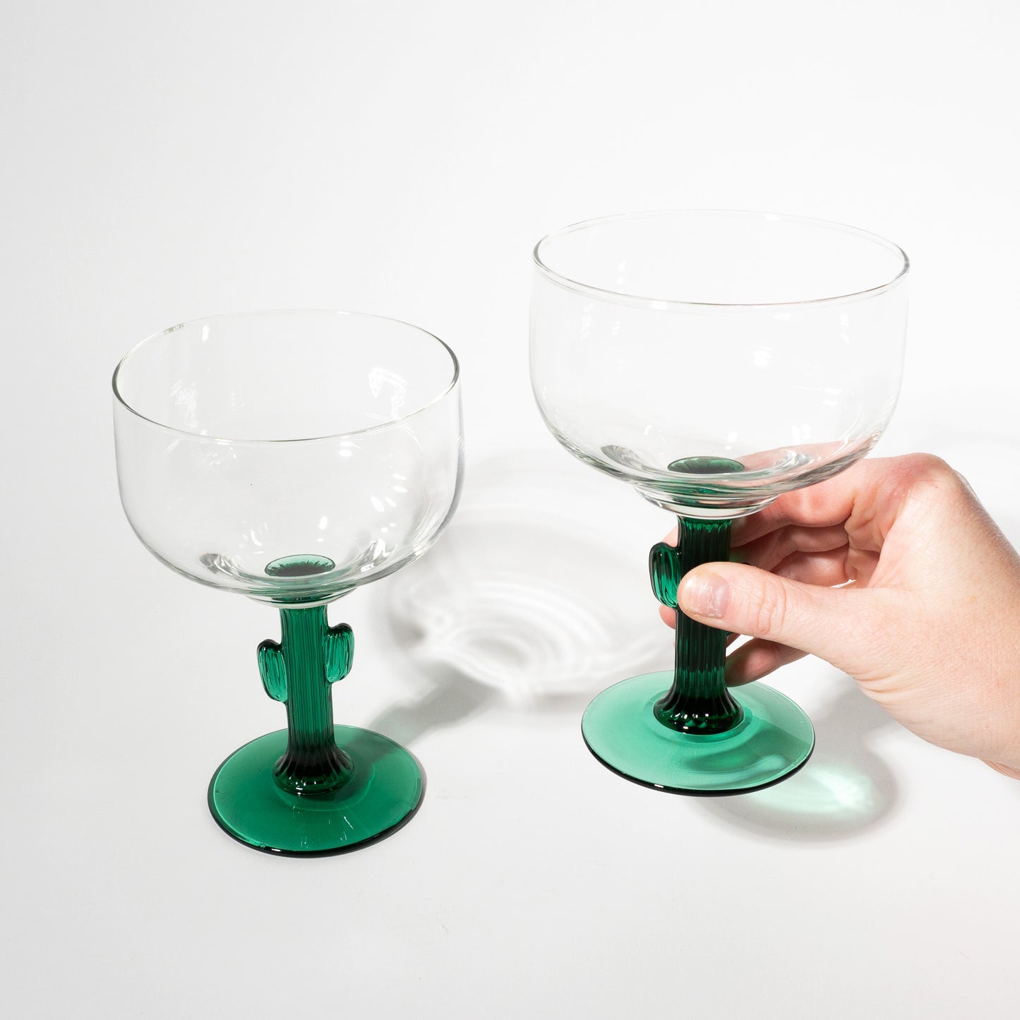 Vintage Cactus Stem Margarita Glasses, 12 oz.