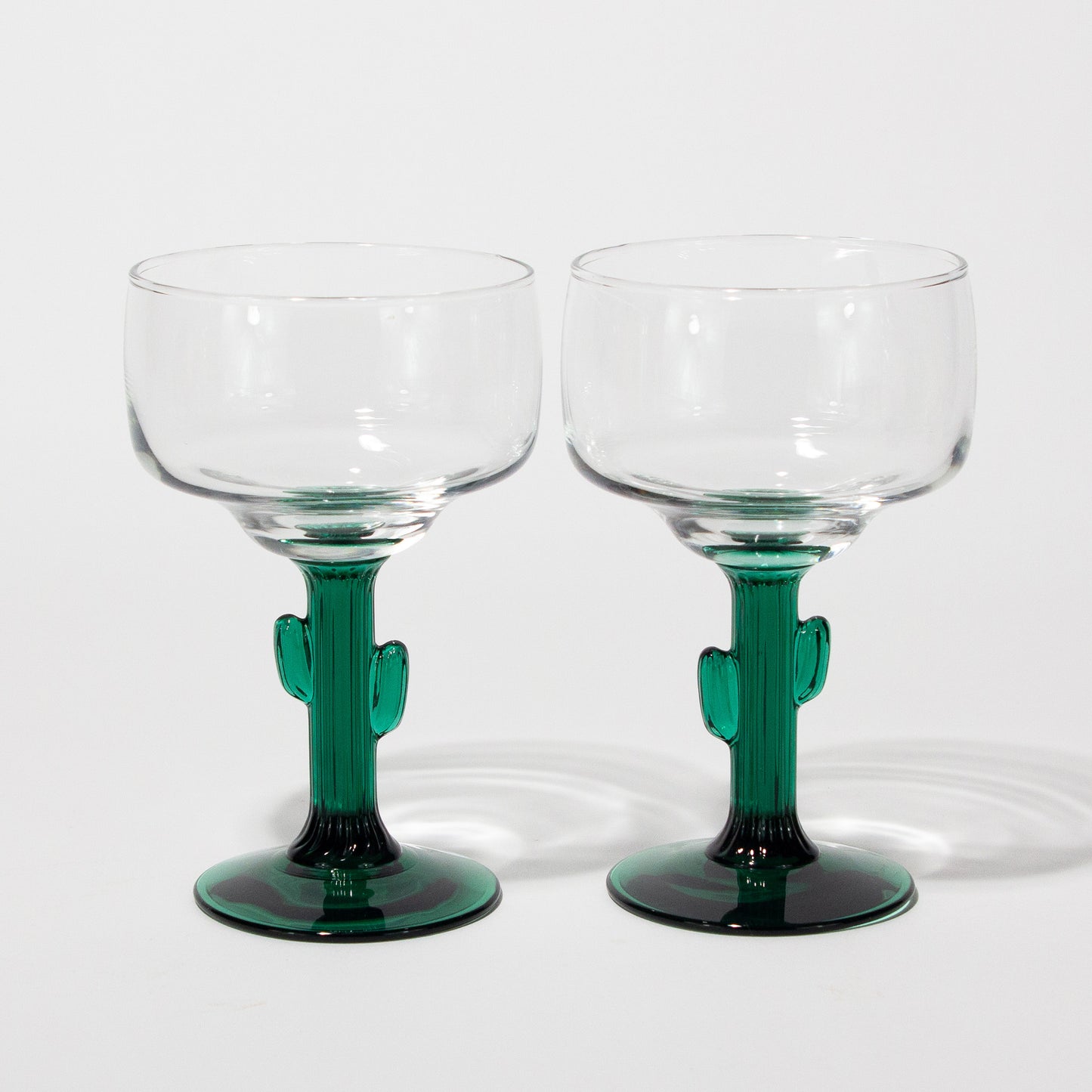 Vintage Cactus Stem Margarita Glasses, 10 oz.