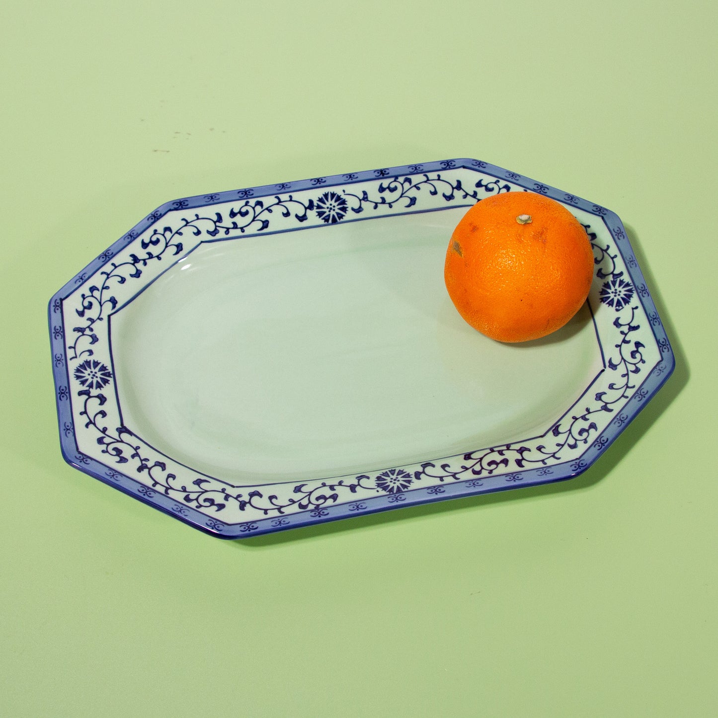 Painted Japanese Ceramic Tray, 1940s