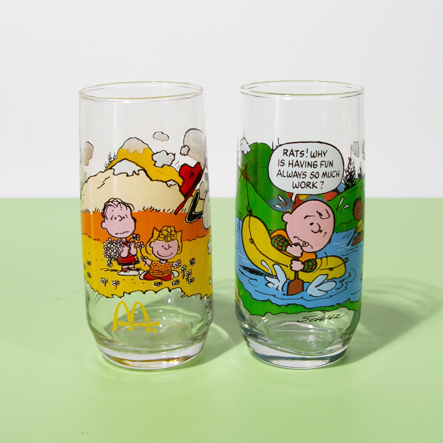 Vintage Charlie Brown Drinking Glasses, 1980s