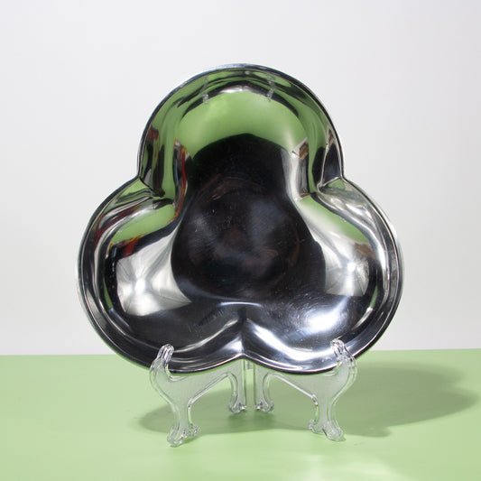 Vintage Clover-Shaped Silver Bowl, 1980s