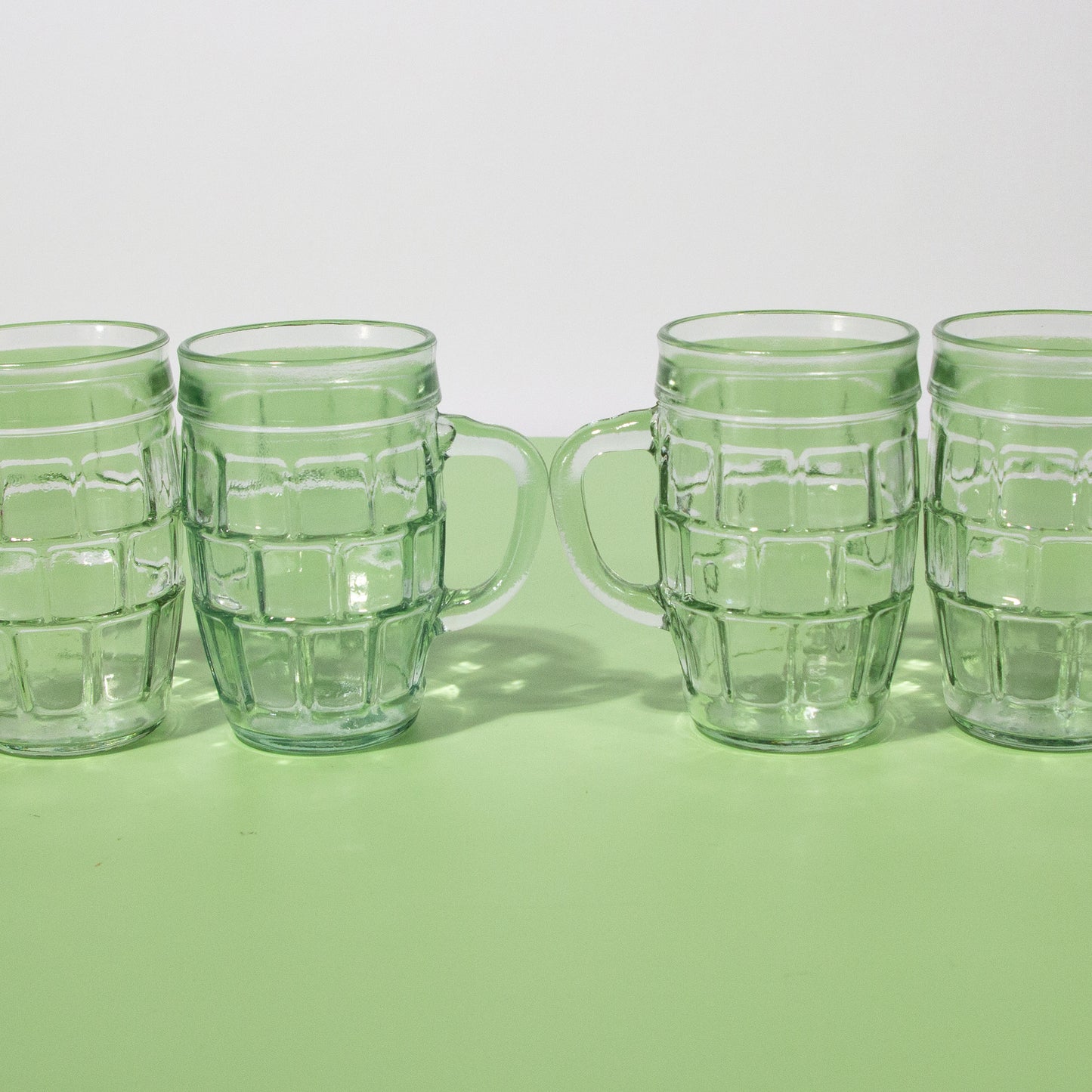 Vintage Glass German Barrel Mugs, 1970s