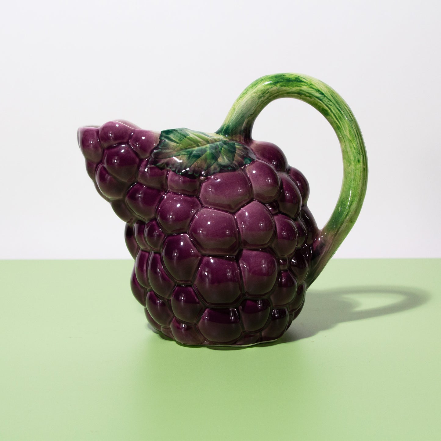 Vintage Italian Ceramic Grape Pitcher, 1970s