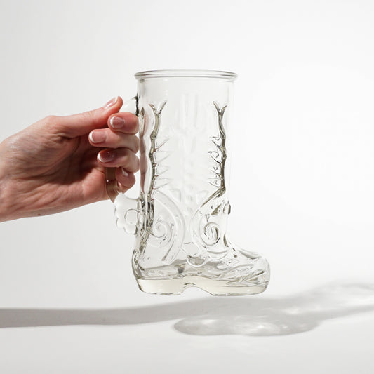 Vintage Glass Cowboy Boot Mug, 1970s