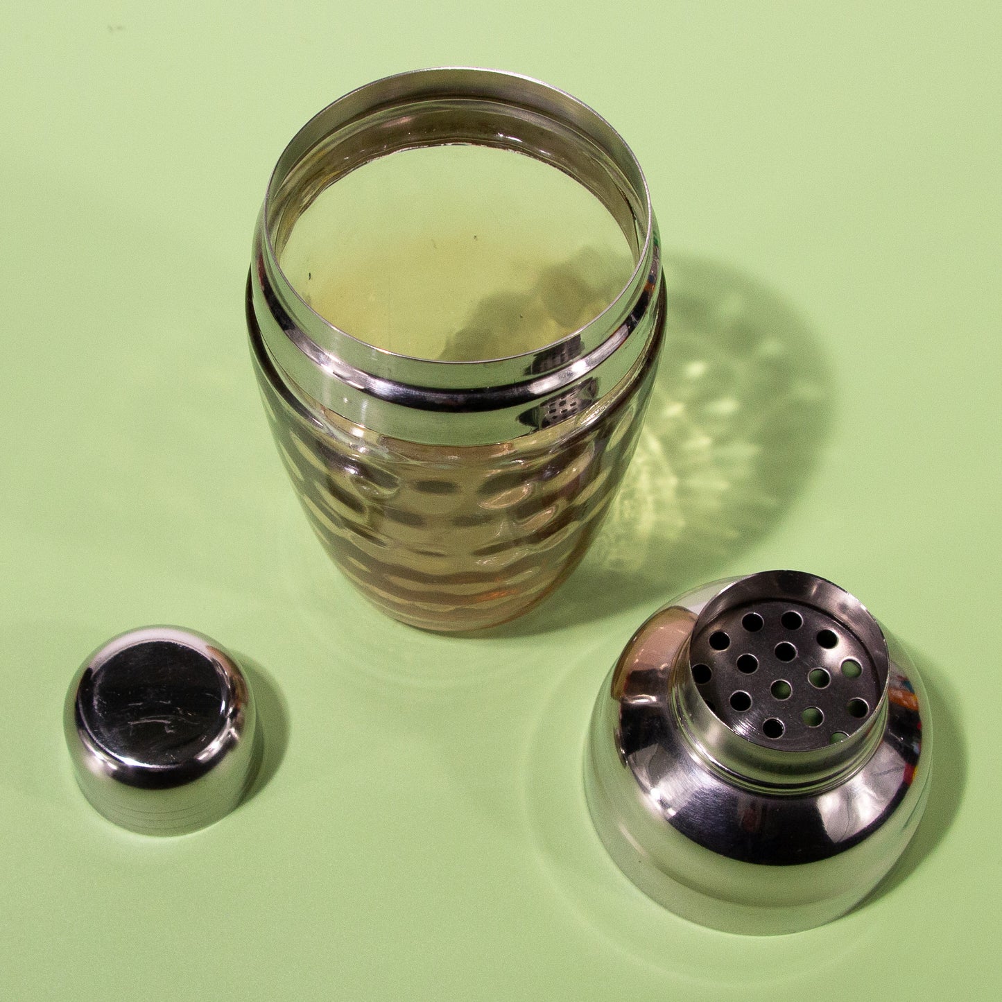 Vintage Mini Glass & Metal Cocktail Shaker, 1980s