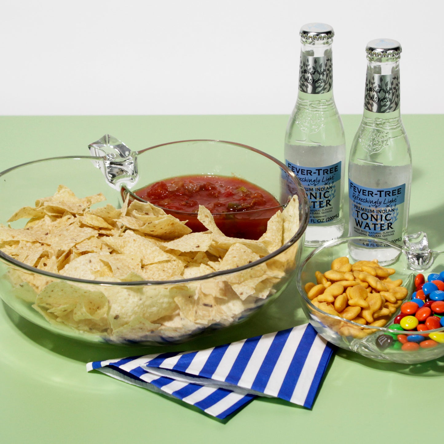 Vintage Glass Apple Chip & Dip Bowl Set, Mid-century 1950s