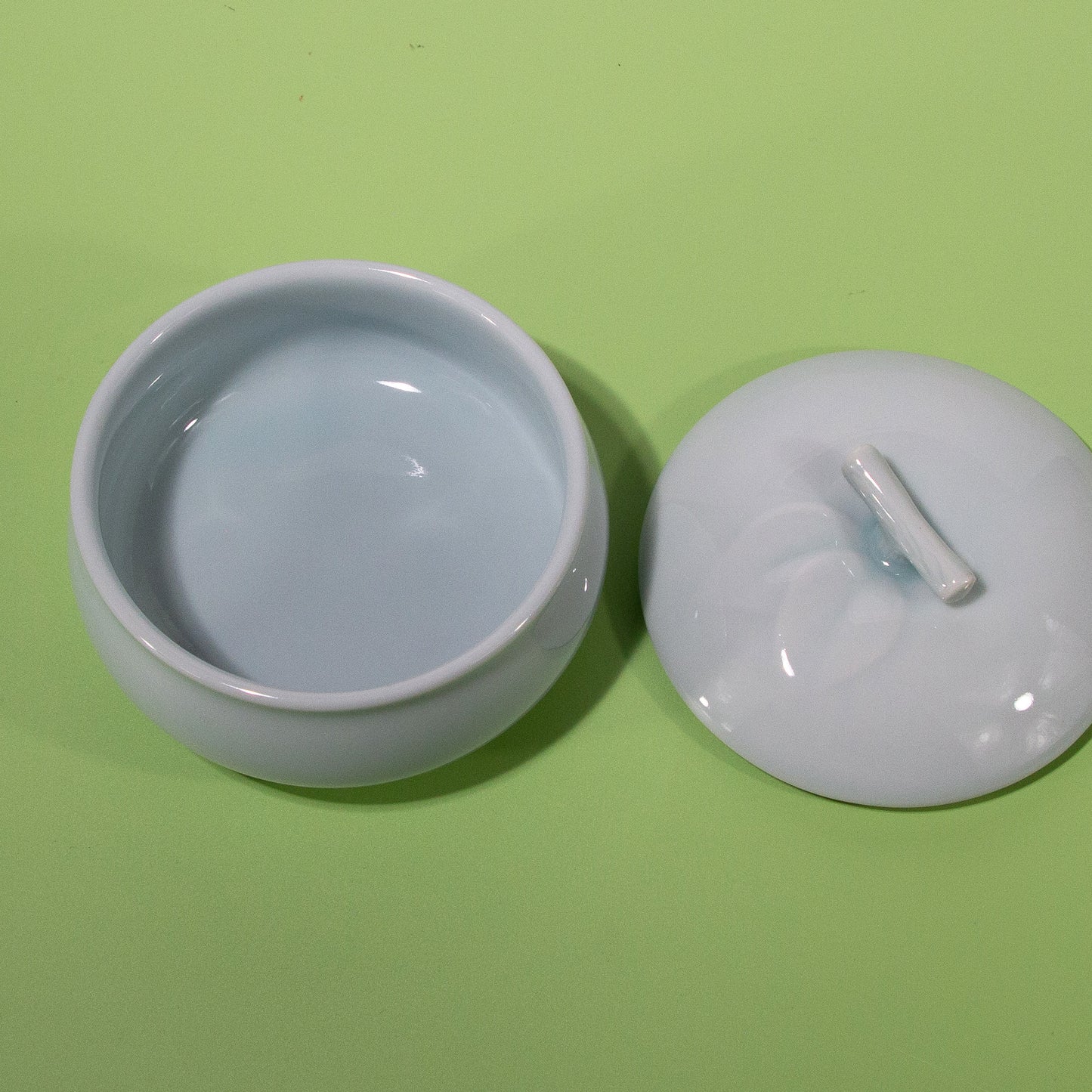 Vintage Japanese Blue Ceramic Bowl with Lid, 1970s
