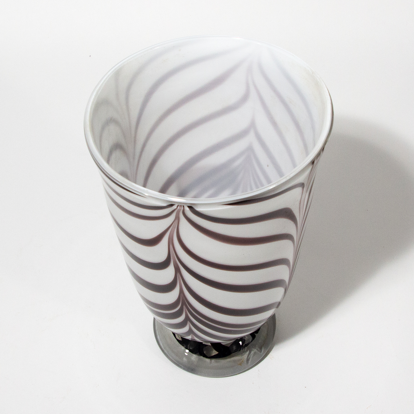 Vintage Murano Glass Zebra Stripe Vase, 1970s
