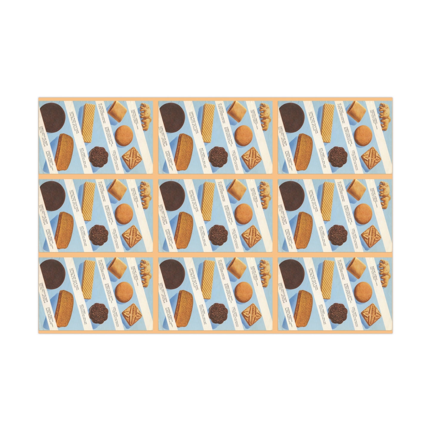 Vintage Christmas Cookies Gift Wrap, Matte or Satin, Holiday Wrapping Paper