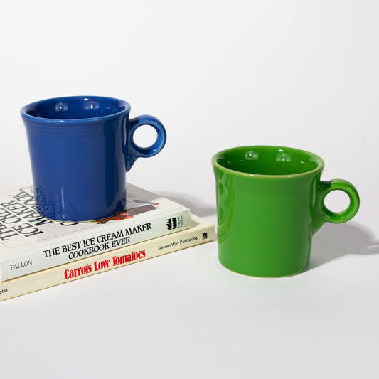 Vintage Green & Blue Fiestaware Mugs, 1950s Mid-century