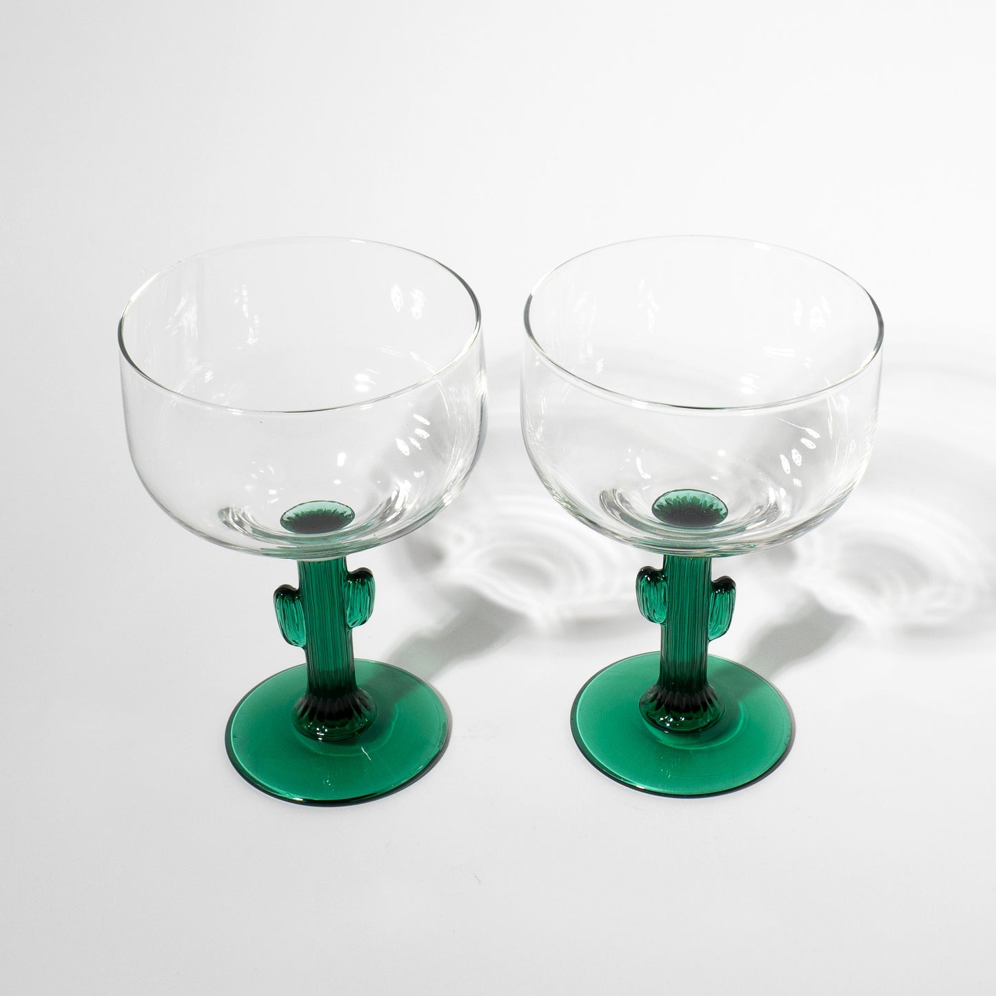 Vintage Cactus Stem Margarita Glasses, 12 oz.