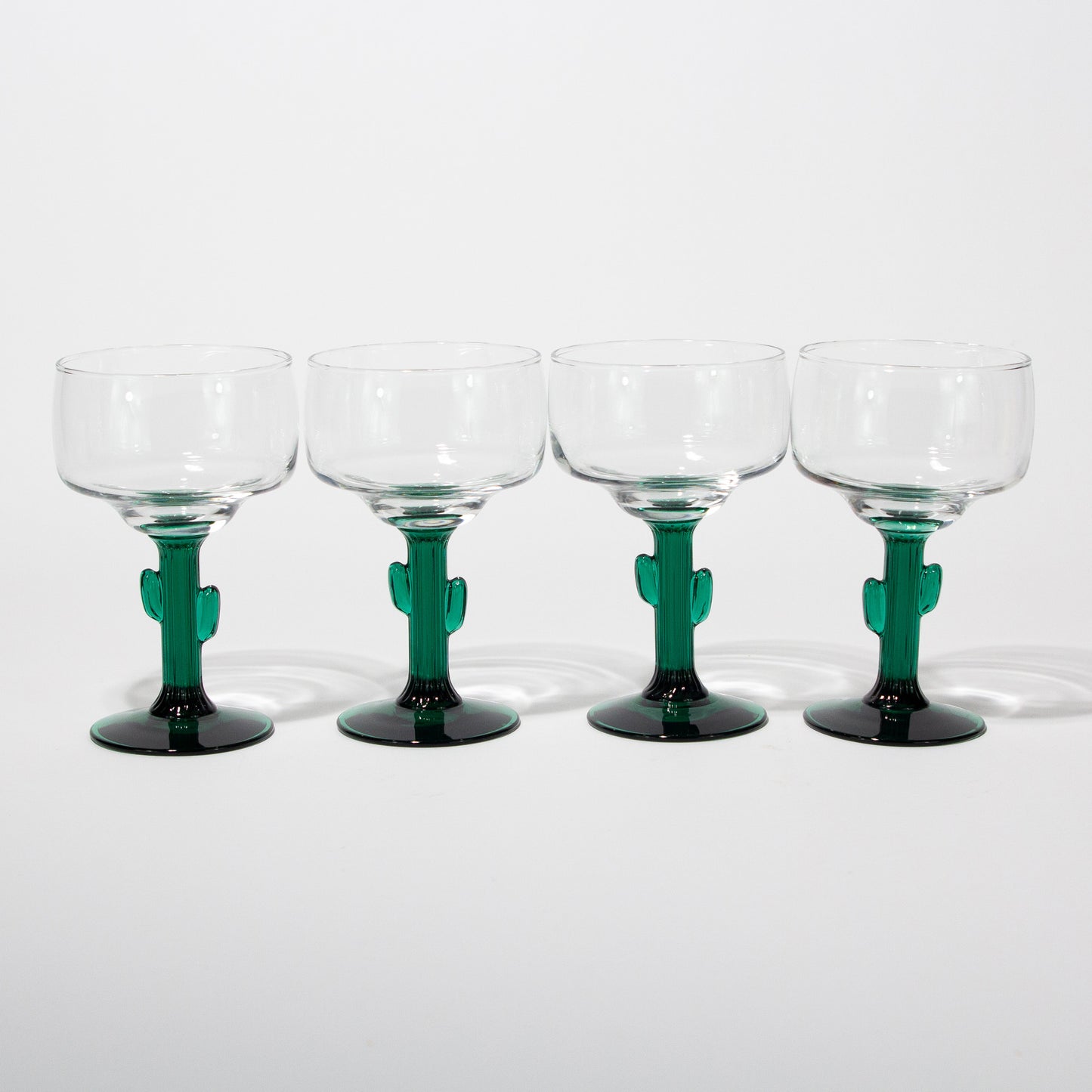 Vintage Cactus Stem Margarita Glasses, 10 oz.