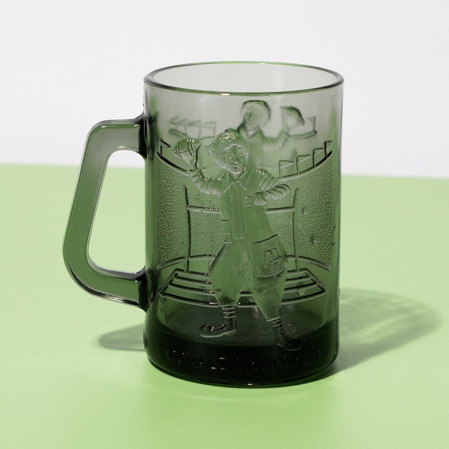 Vintage 1970s McDonalds Smokey Gray Sports Glass Mugs