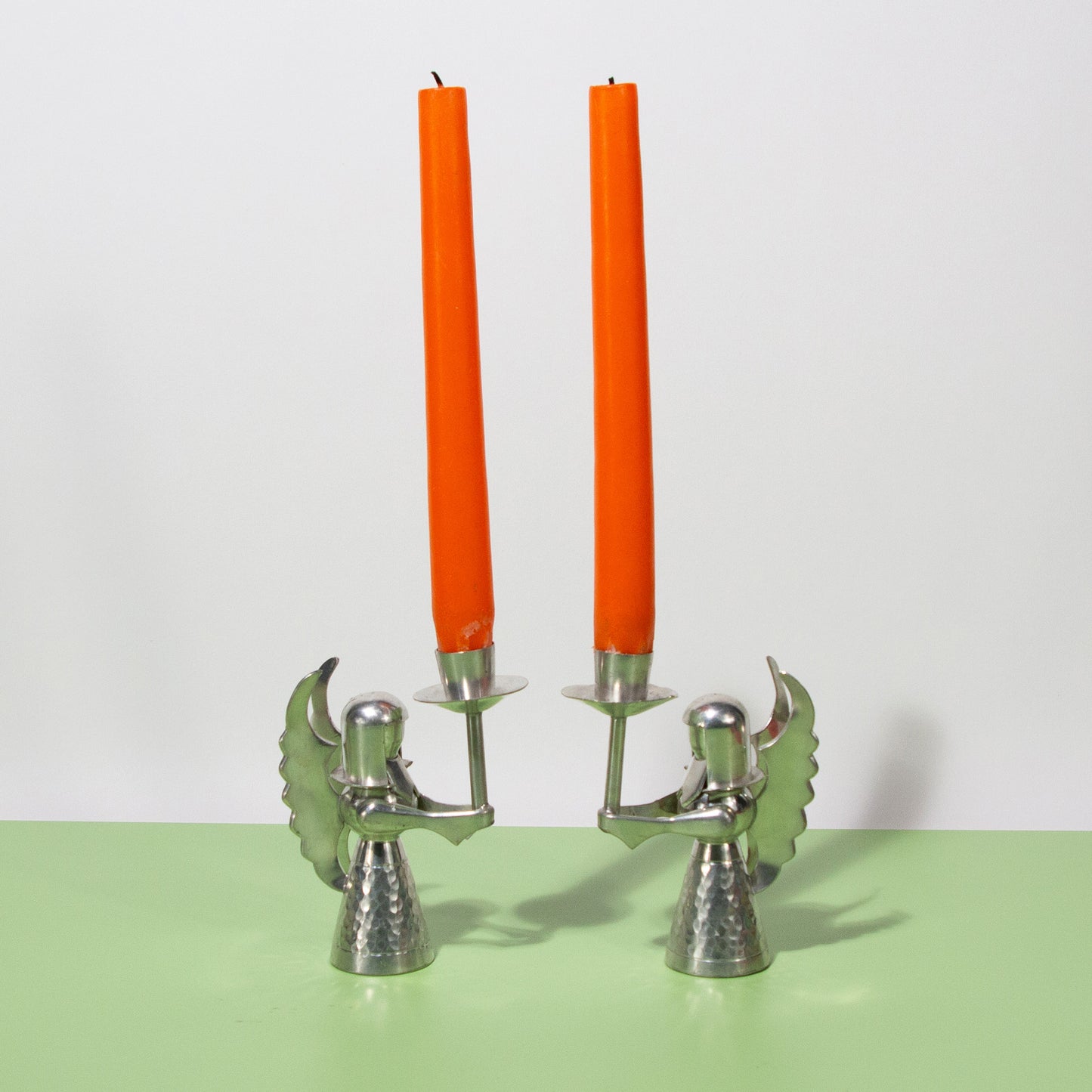 Vintage Metal Angel Candle Holders, 1970s