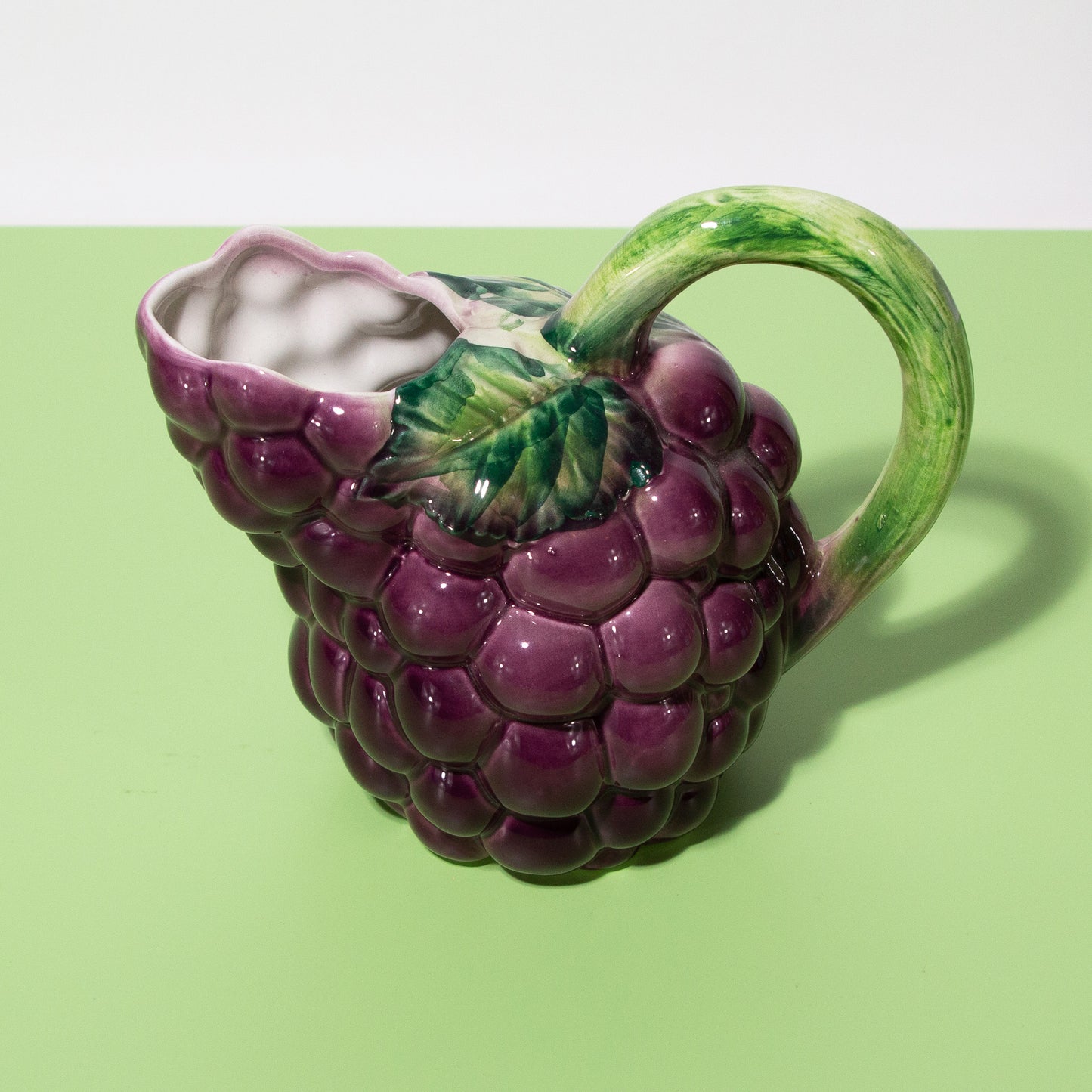 Vintage Italian Ceramic Grape Pitcher, 1970s