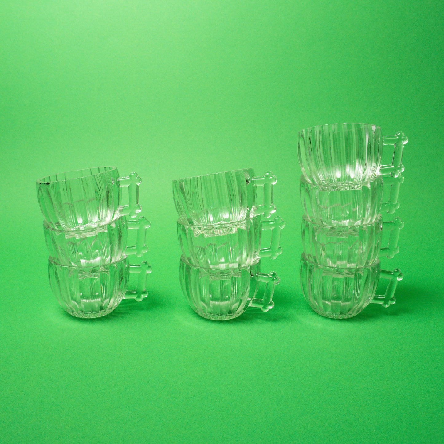 Vintage Ribbed Punch Cups, 1950s