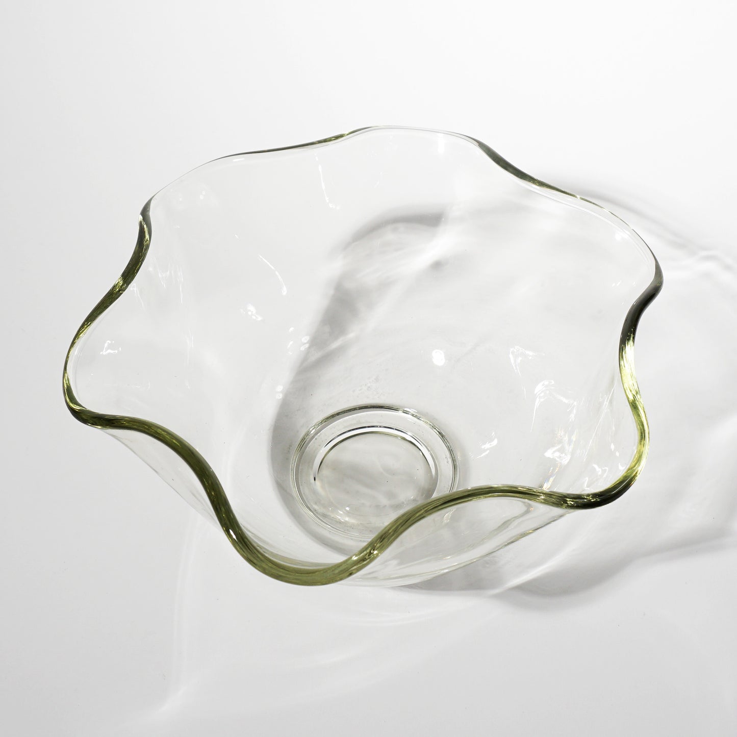 vintage wavy clear glass bowl