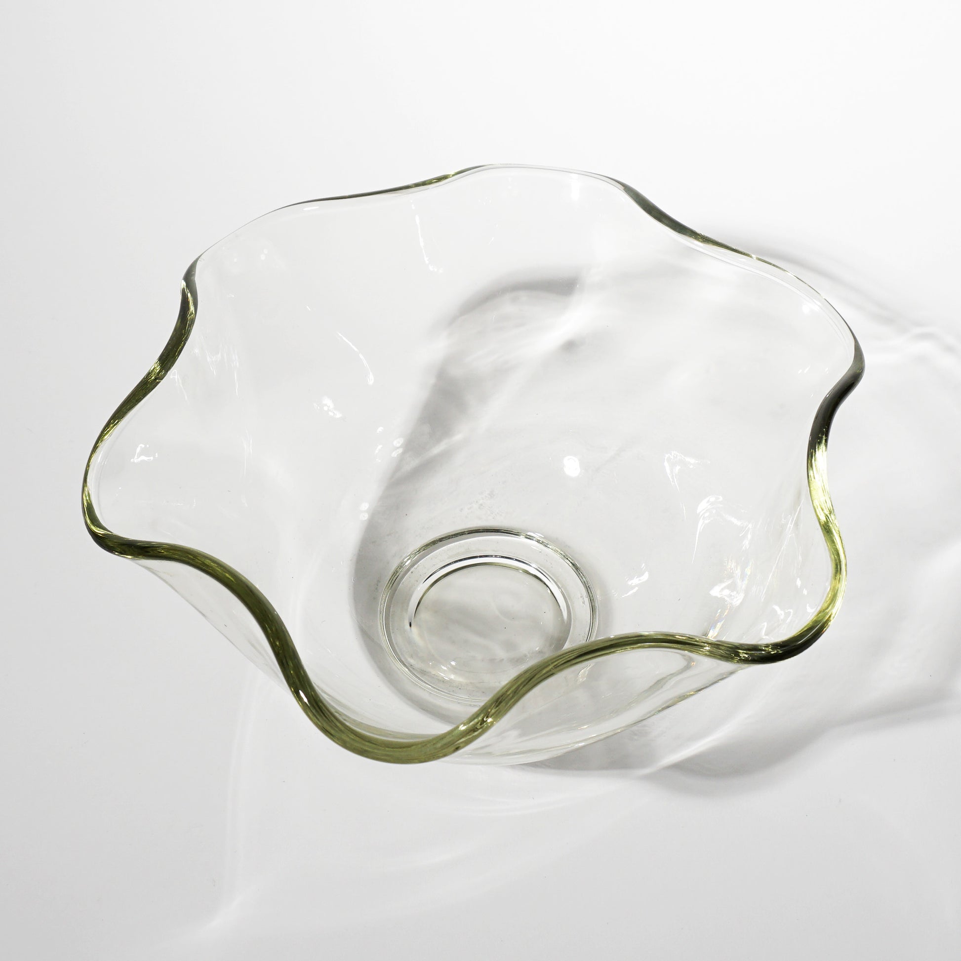 vintage wavy clear glass bowl