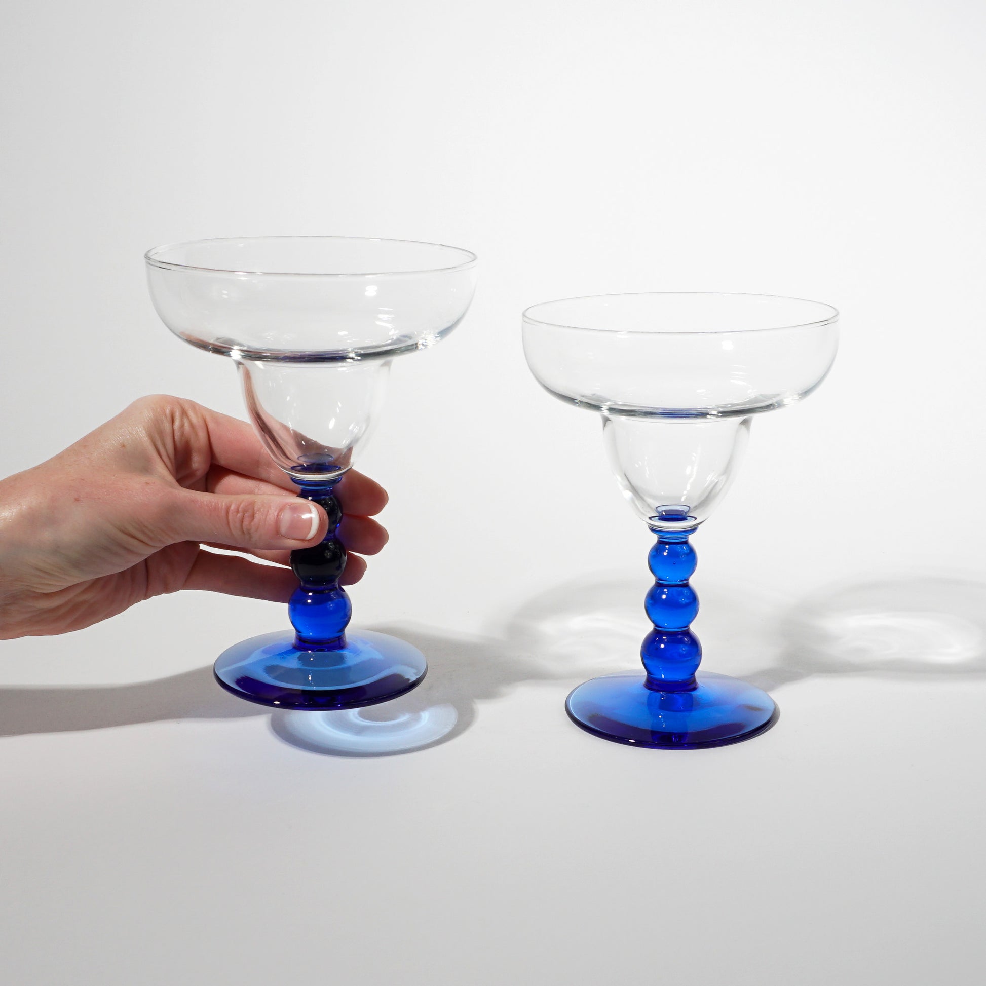Blue Bubble Stem Daiquiri/Margarita Glasses HappyHour Home