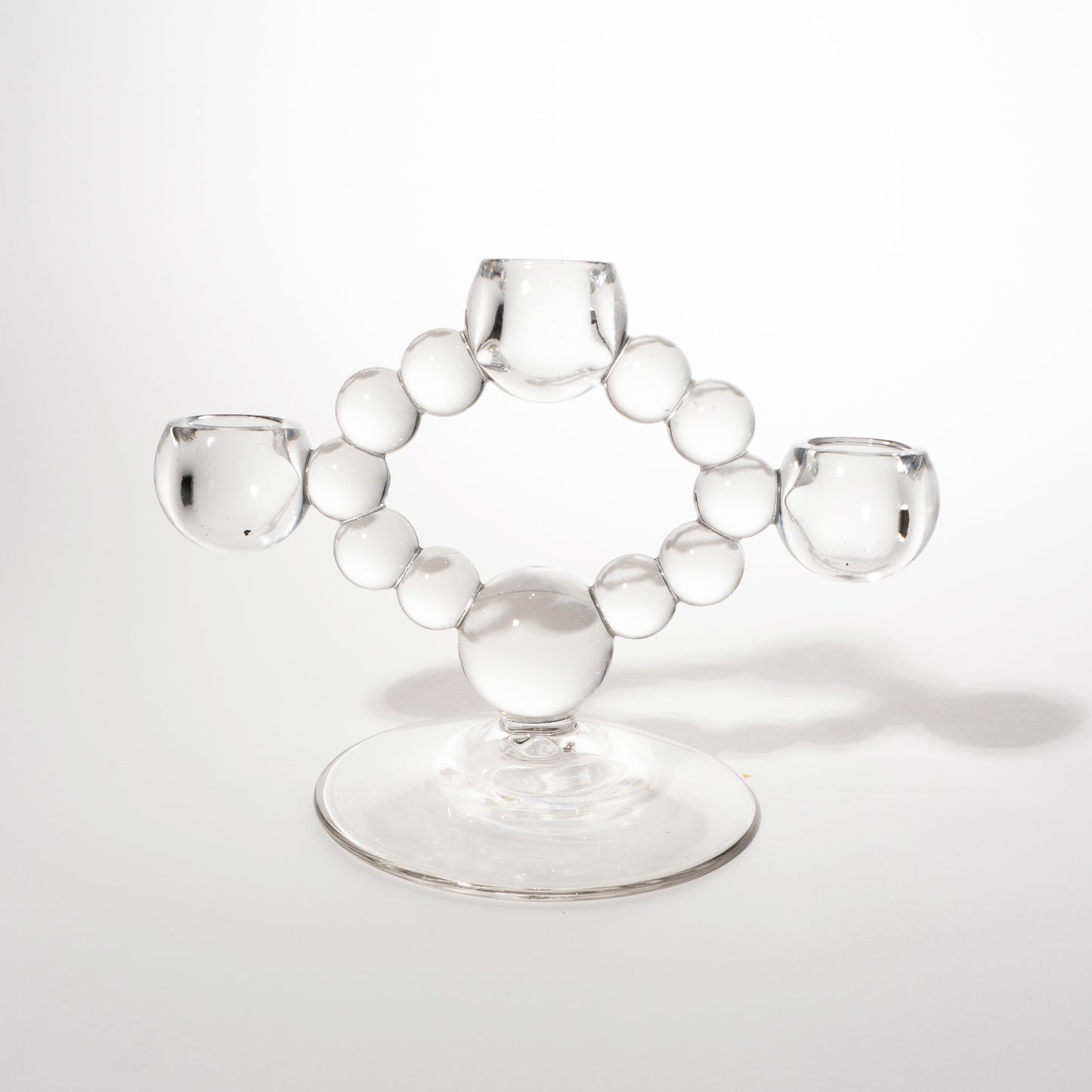 Vintage Bubble Glass Three Light Candelabra, 1970s