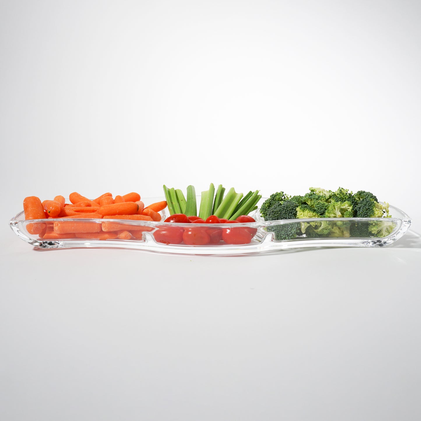 Clear Glass Three Section Tray