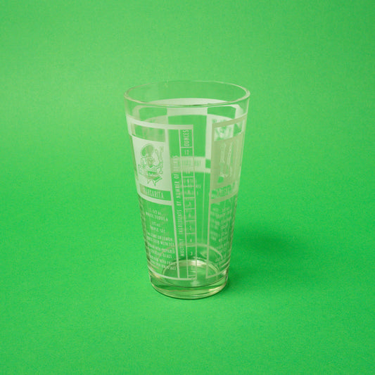 Vintage Mid-century Cocktail Recipe Mixing Glass, 1960s