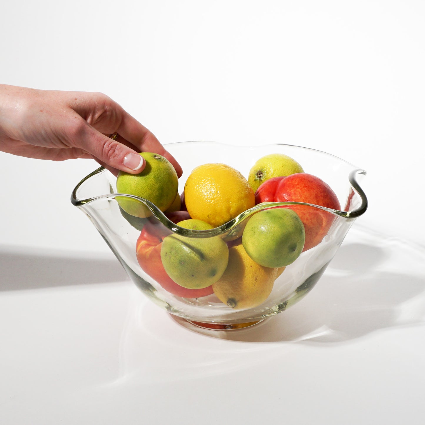 vintage wavy clear glass bowl