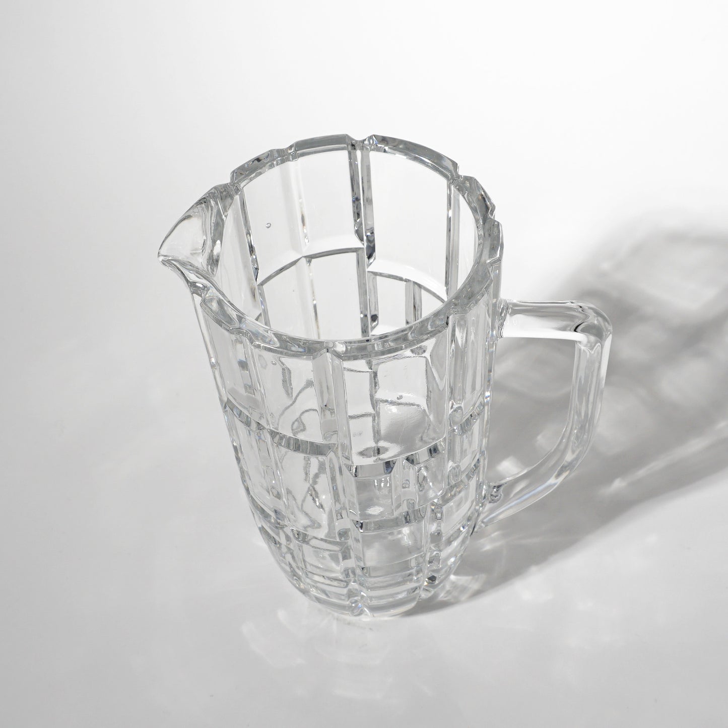 Vintage Heavy Crystal Pitcher, Mid-century Modern