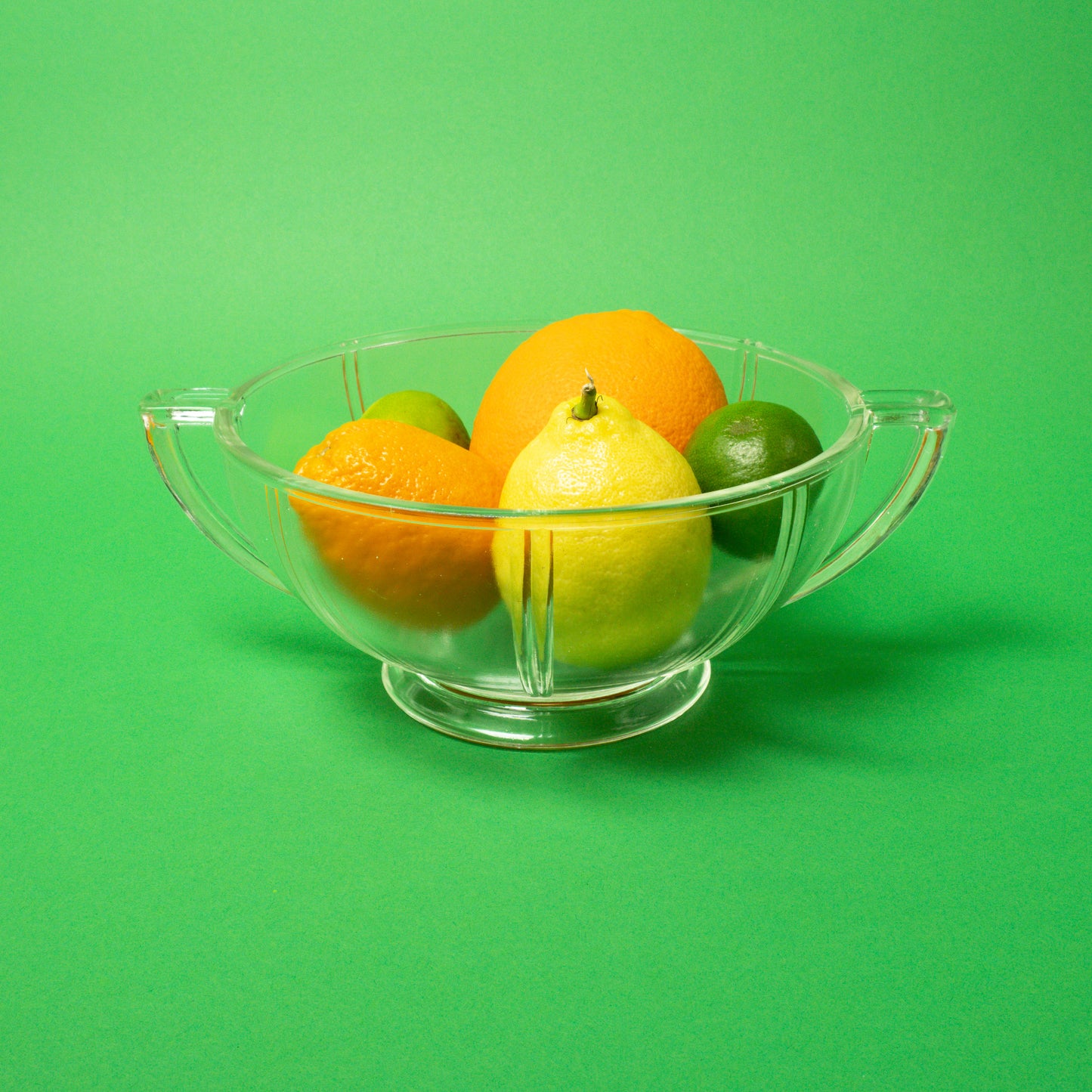 Vintage Glass Bowl with Handles, 1950s