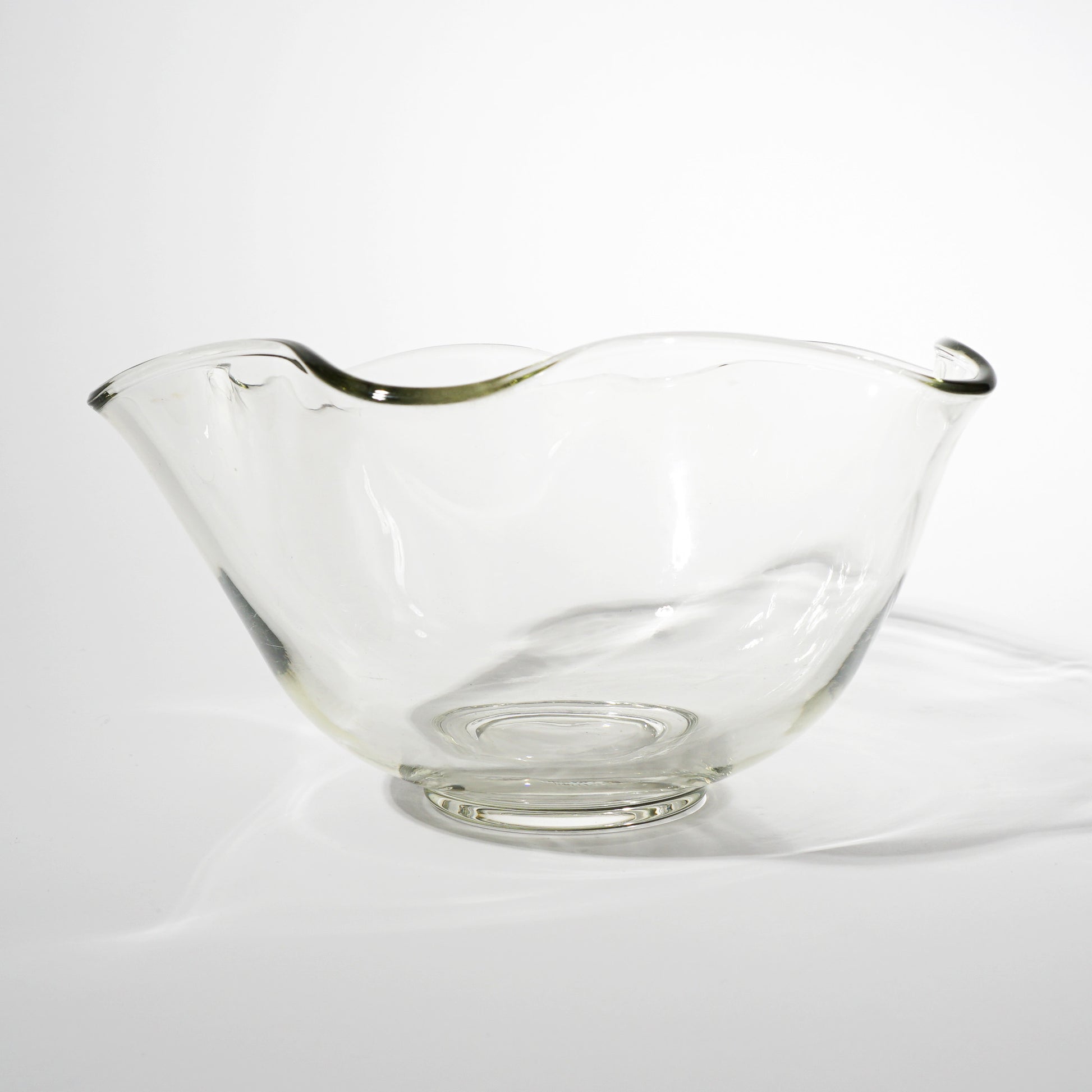 vintage wavy clear glass bowl