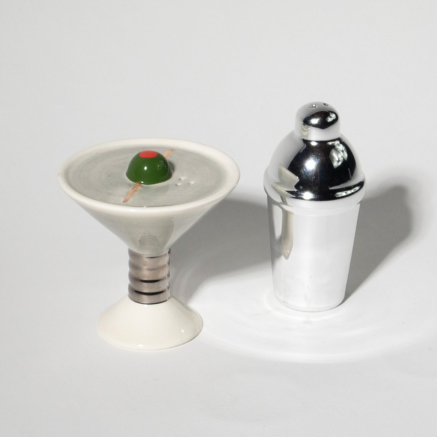 Vintage Martini & Shaker Salt and Pepper Shaker Set, 1990s