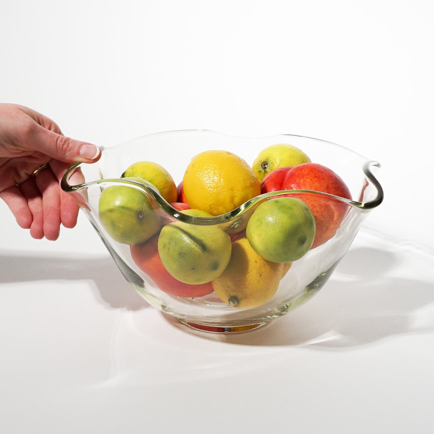 vintage wavy clear glass bowl