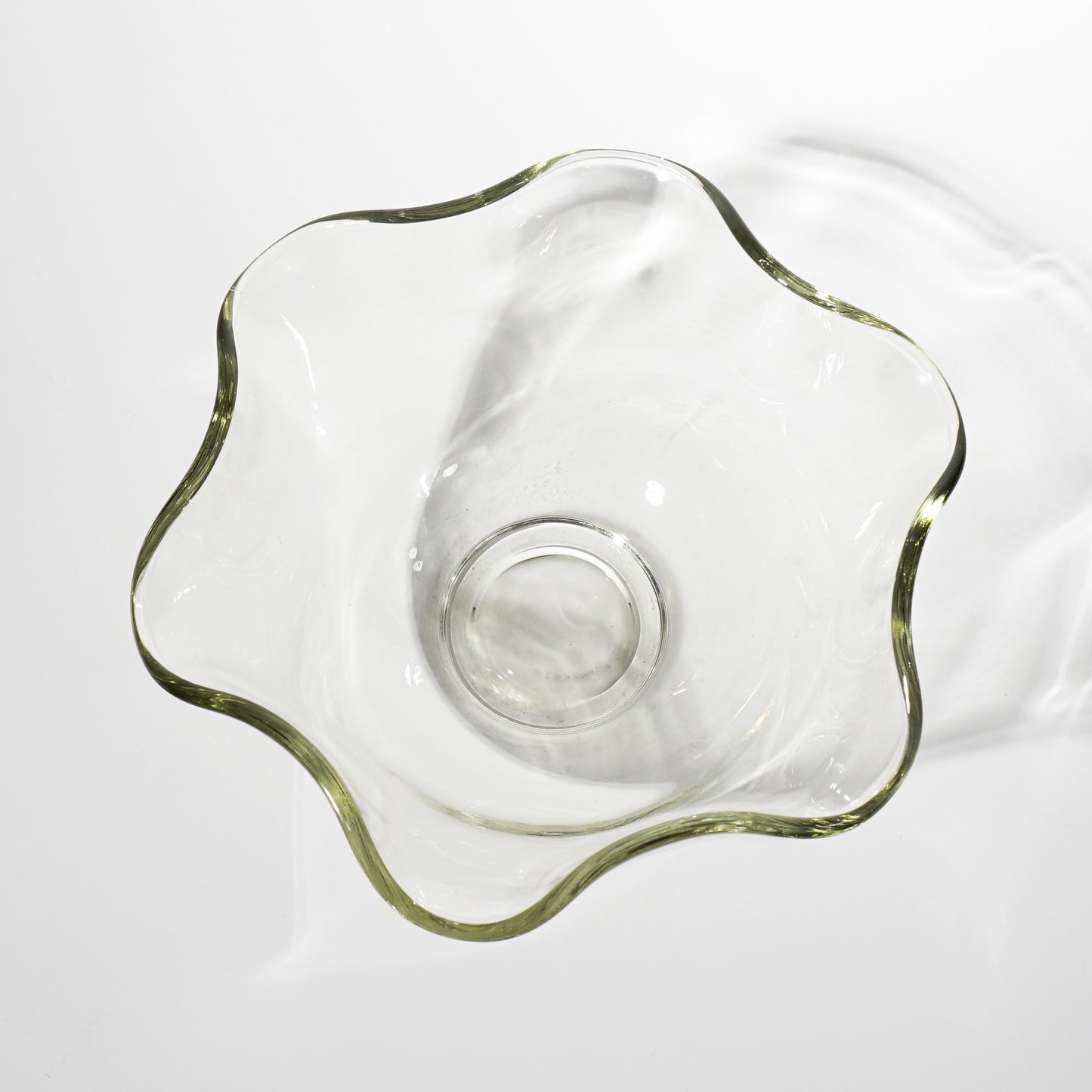 vintage wavy clear glass bowl